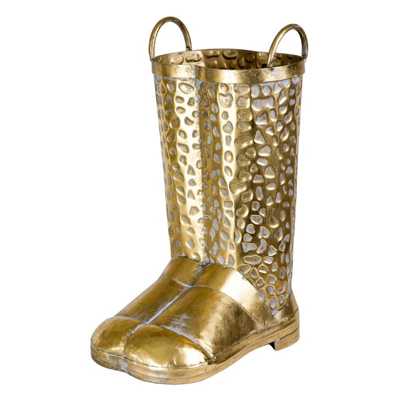 Ваза в форме сапог с рельефной текстурой и ручками Vase Boot Винтажное Темное Золото Ваза в форме сапог с рельефной текстурой и ручками Vase Boot Винтажное Темное Золото в Перми | Loft Concept
