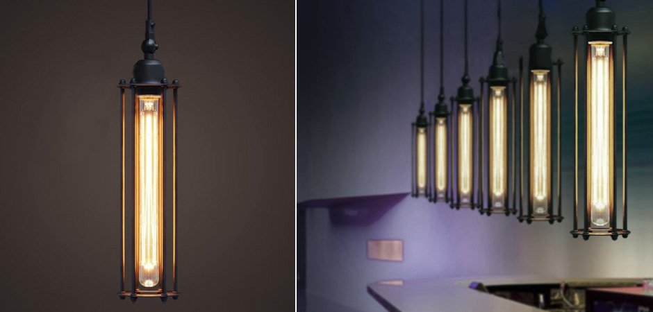 Подвесной светильник Loft Industrial Edison Cage Vetrical Momo Подвесной светильник Loft Industrial Edison Cage Vetrical Momo - Loft-Concept в Перми
