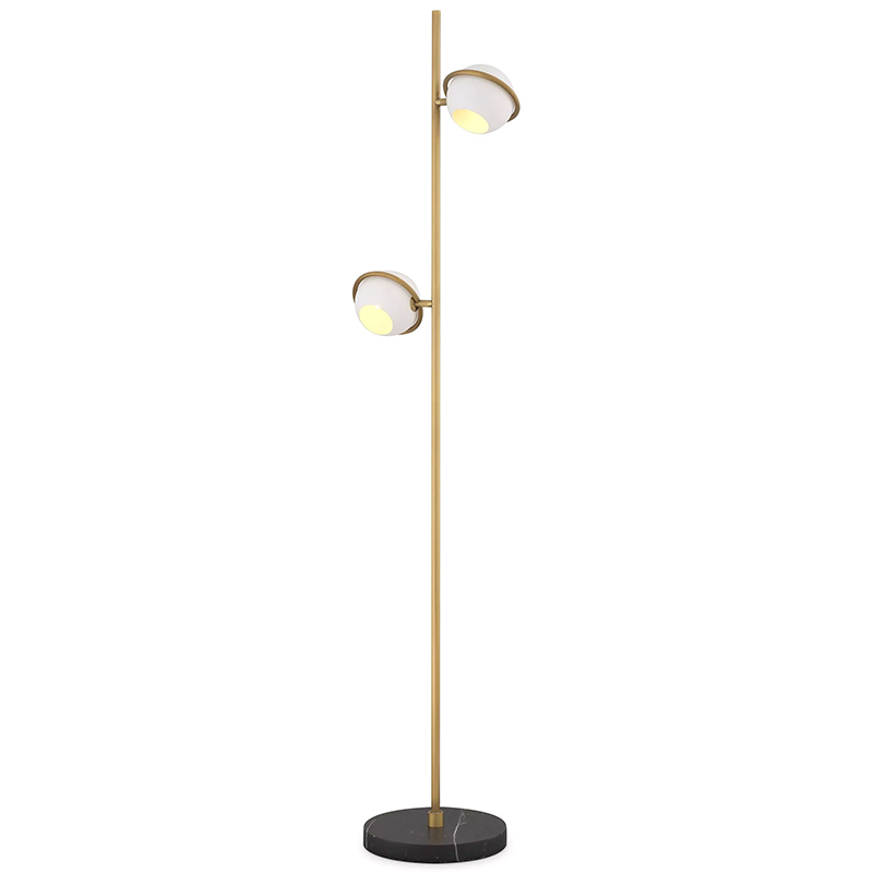 Торшер Eichholtz Floor Lamp Aprillia Золотой Белый Черный Мрамор Nero в Перми | Loft Concept 