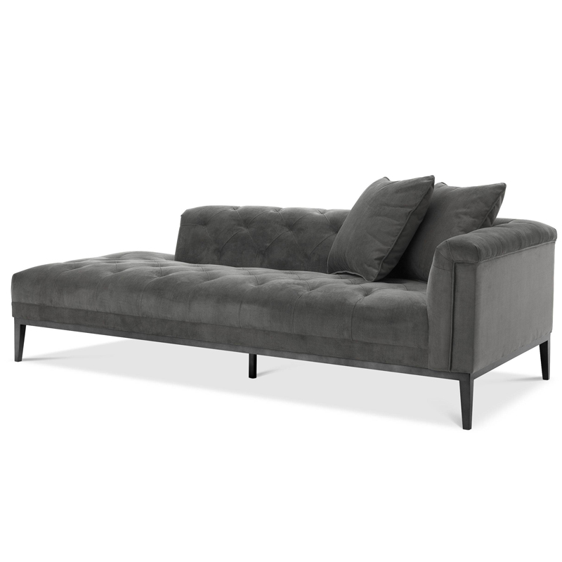 Кушетка Eichholtz Lounge Sofa Cesare Right grey Серый Темная бронза в Перми | Loft Concept 