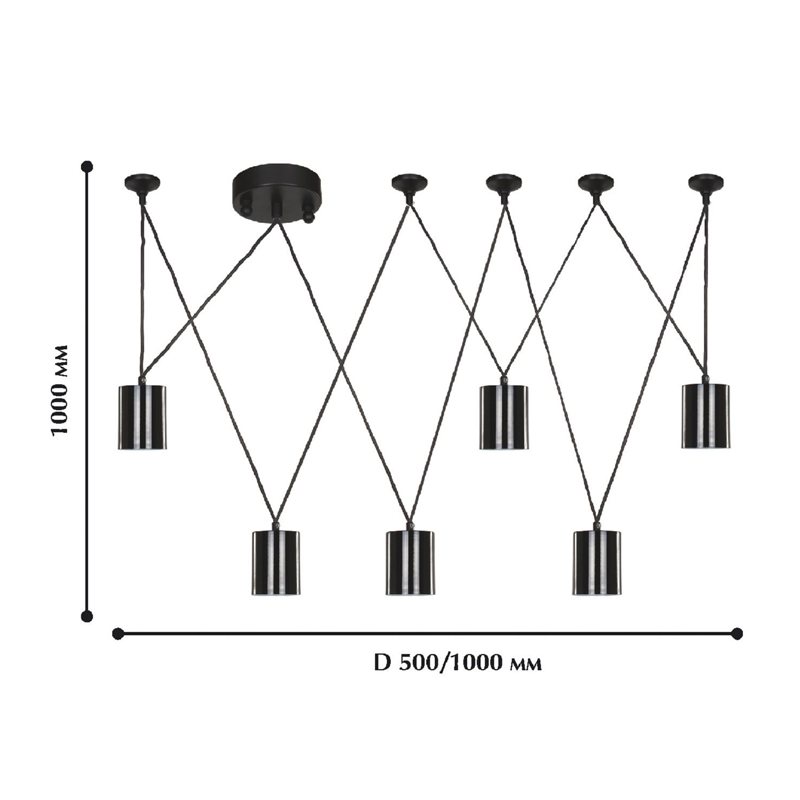 Черная каскадная люстра Wireflow Suspension в Перми