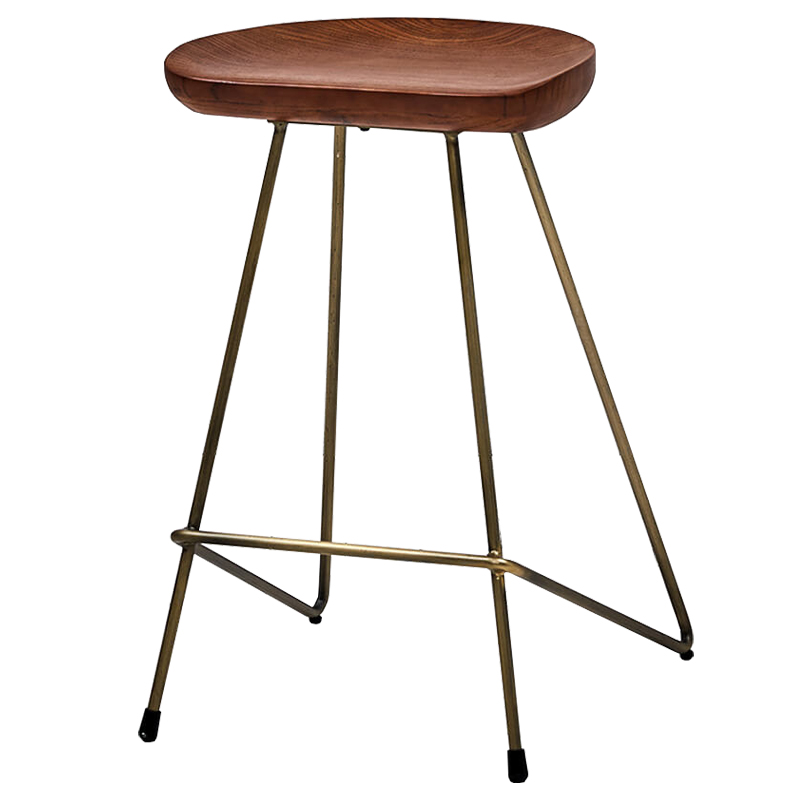 Барный стул Foester Wood Stool Бронза Коричневый в Перми | Loft Concept 