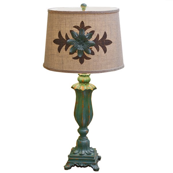 Настольная лампа Cross Ornament Provence table lamp Малахит (зеленый) Бежево-серый в Перми | Loft Concept 