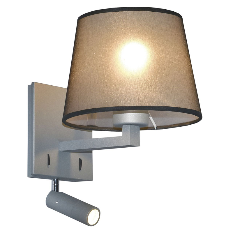 Бра с абажуром и поворотным спотом Trumpet Lamp Grey Серый в Перми | Loft Concept 