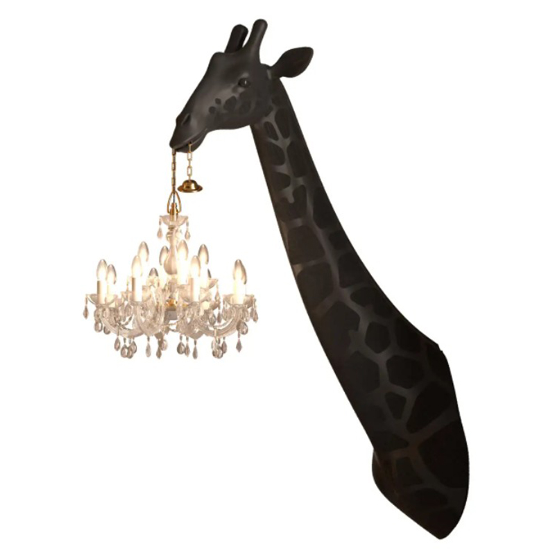 Бра черный жираф Black Giraffe Wall Lamp Sconce Chandalier Черный в Перми | Loft Concept 