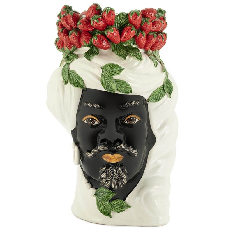 Ваза VASE STRAWBERRIES HEAD MAN BIG White Красный Белый в Перми | Loft Concept 