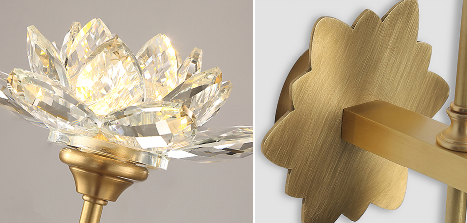 Бра Хрустальный Цветок Лотоса Lotus flower Wall Clear Glass D Бра Хрустальный Цветок Лотоса Lotus flower Wall Clear Glass D - Loft-Concept в Перми