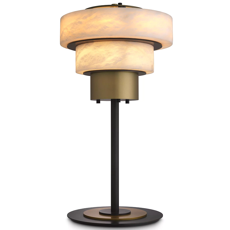 Настольная лампа Eichholtz Table Lamp Zereno Белый Латунь Черный в Перми | Loft Concept 