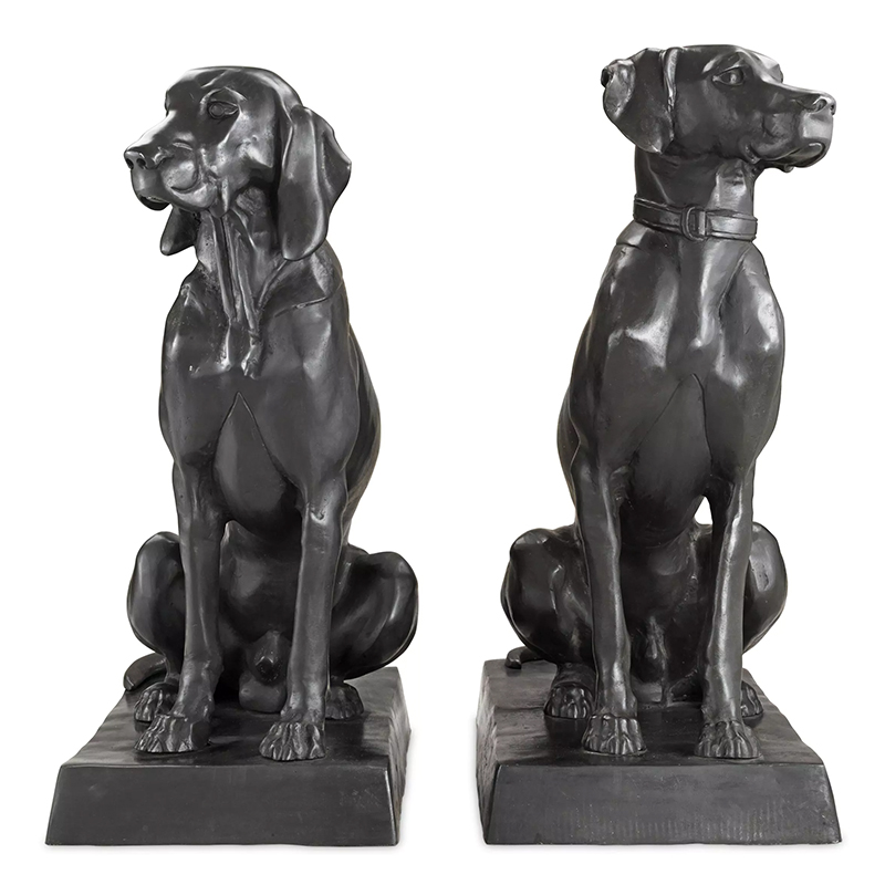 Комплект из двух декоративных статуэток Eichholtz Dogs Pointer & Hound set of 2 Темная бронза в Перми | Loft Concept 