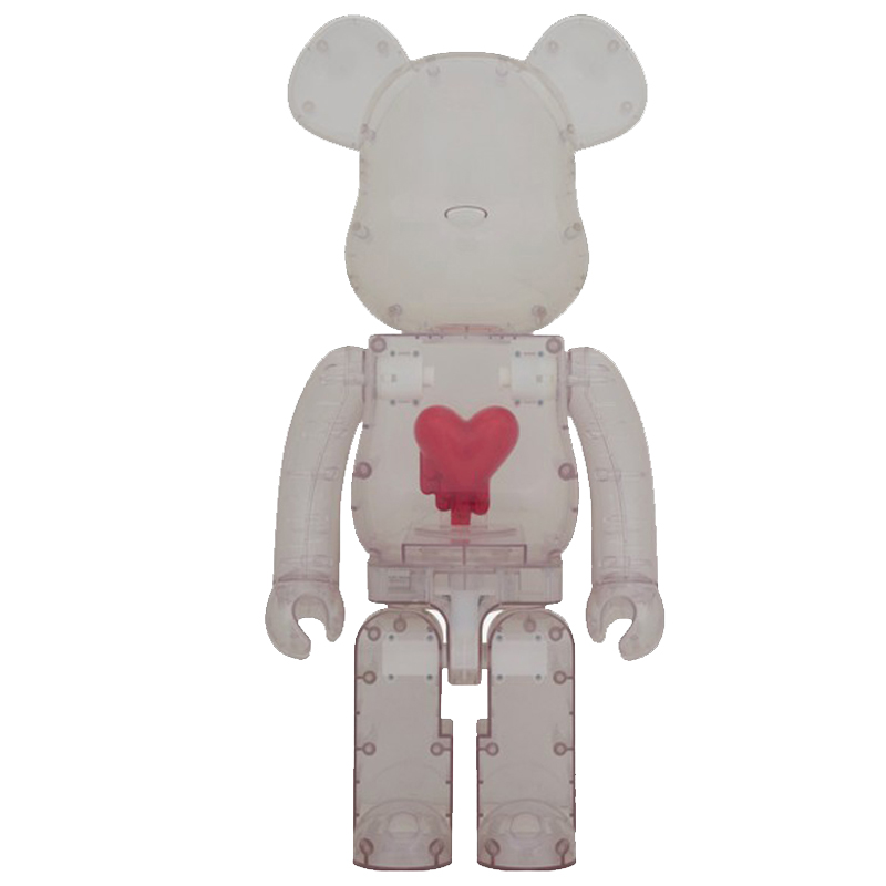 Статуэтка Bearbrick Red Heart Прозрачный (Transparent) Красный в Перми | Loft Concept 