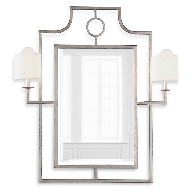 Зеркало с бра Mirror with Sconces Dairile Silver Серебряный в Перми | Loft Concept 