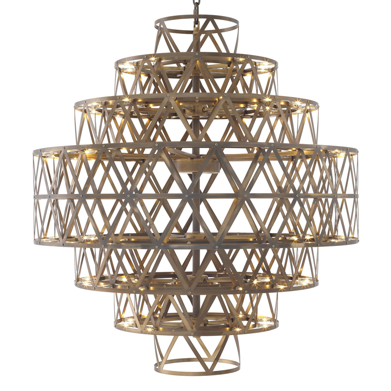 Люстра Eichholtz Chandelier Clinton brass Латунь Античная полированная в Перми | Loft Concept 