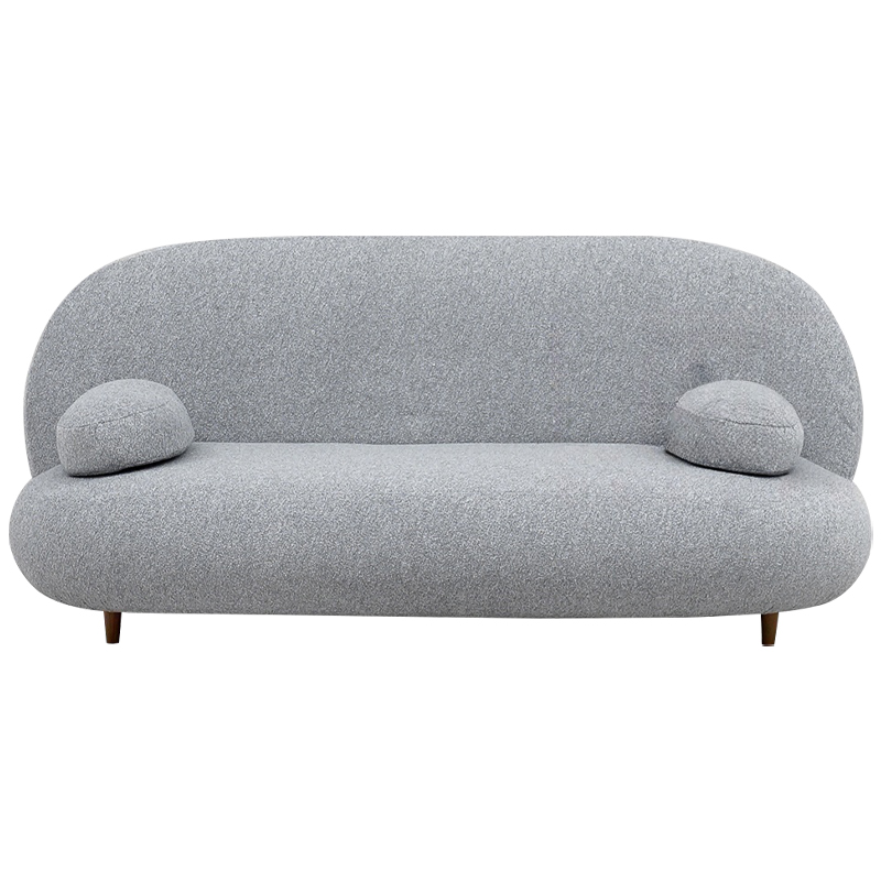 Двухместный диван с мягкой обивкой из ткани серый на деревянных ножках Michael Sofa Grey Серый Коричневый Двухместный диван с мягкой обивкой из ткани серый на деревянных ножках Michael Sofa Grey Серый Коричневый в Перми | Loft Concept