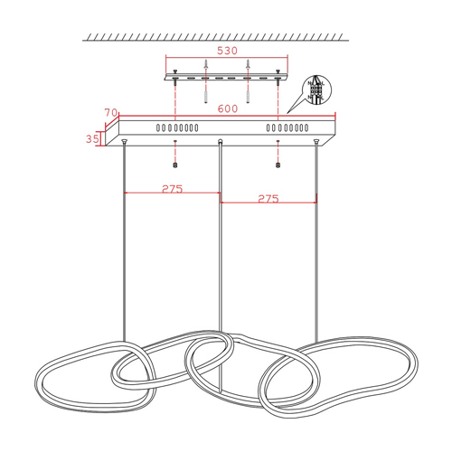 Люстра подвесная с 4-мя асимметричными кольцами золотого цвета Ring Horizontal Люстра подвесная с 4-мя асимметричными кольцами золотого цвета Ring Horizontal в Перми