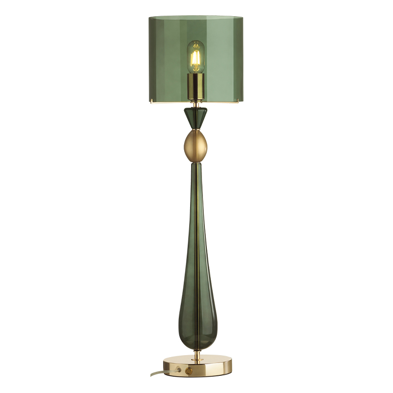 Настольная лампа Roser Green Table Lamp Зеленый Золотой в Перми | Loft Concept 