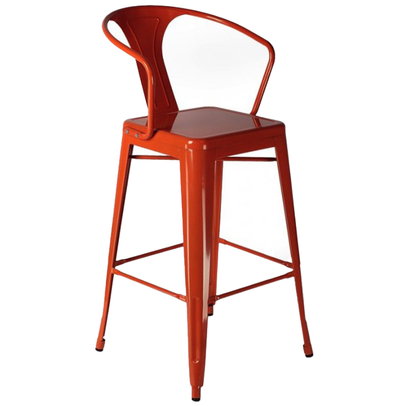 Барный стул Tolix Bar Stool 75 Armchair Backed Черный Оранжевый Красный Желтый Белый в Перми | Loft Concept 