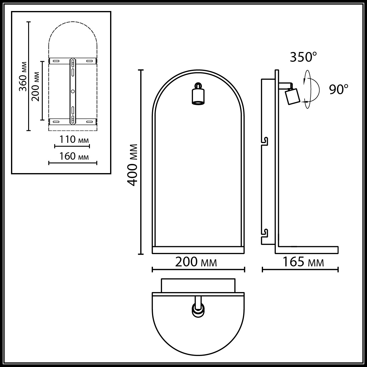 Настенный светильник зеленого цвета с черной рамкой овальной формы с полкой Herbarium  в Перми
