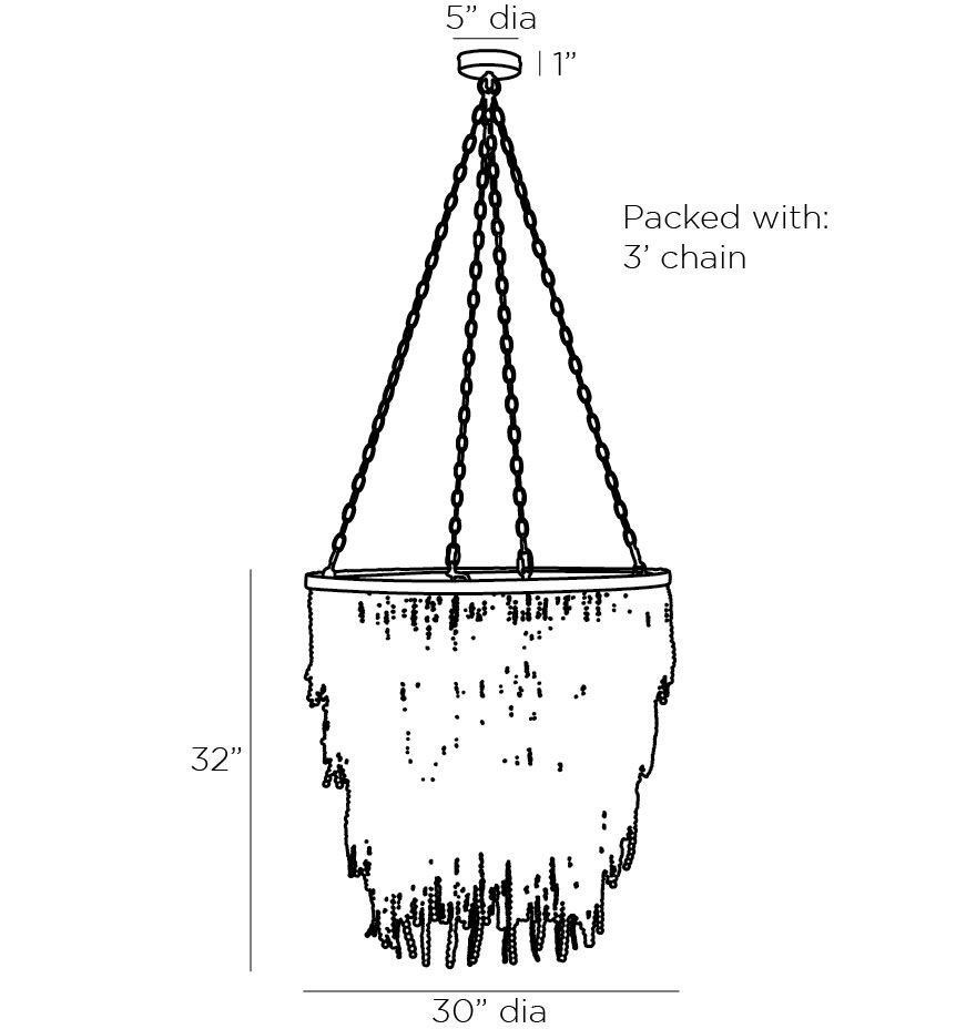 Люстра Амбре деревянные бусы LIZZY CHANDELIER в Перми