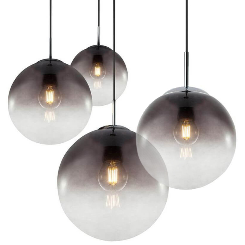 Светильник Ball Sunrise Pendant lamp smok 1 плафон Стекло Смок Хром в Перми | Loft Concept 