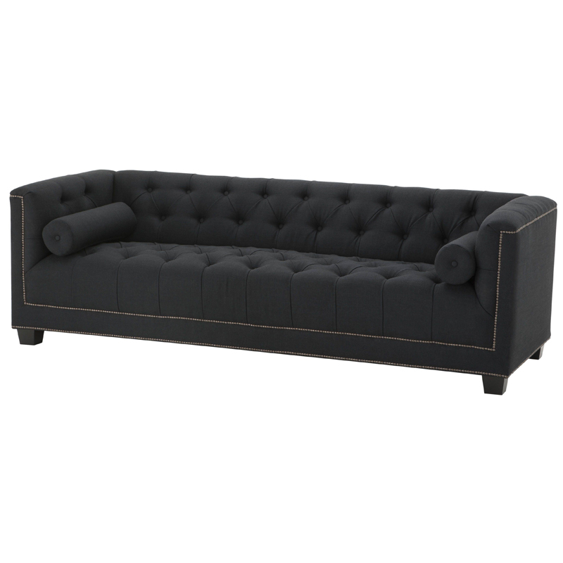 Диван Eichholtz Sofa Paolo black Черный Коричневый в Перми | Loft Concept 