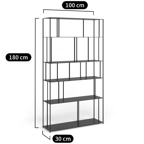 Стеллаж из металла широкий Wide Menzie Metal Rack Black в Перми