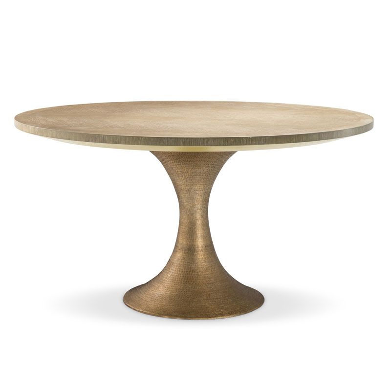 Обеденный стол Eichholtz DINING TABLE MELCHIOR ROUND brass Латунь в Перми | Loft Concept 