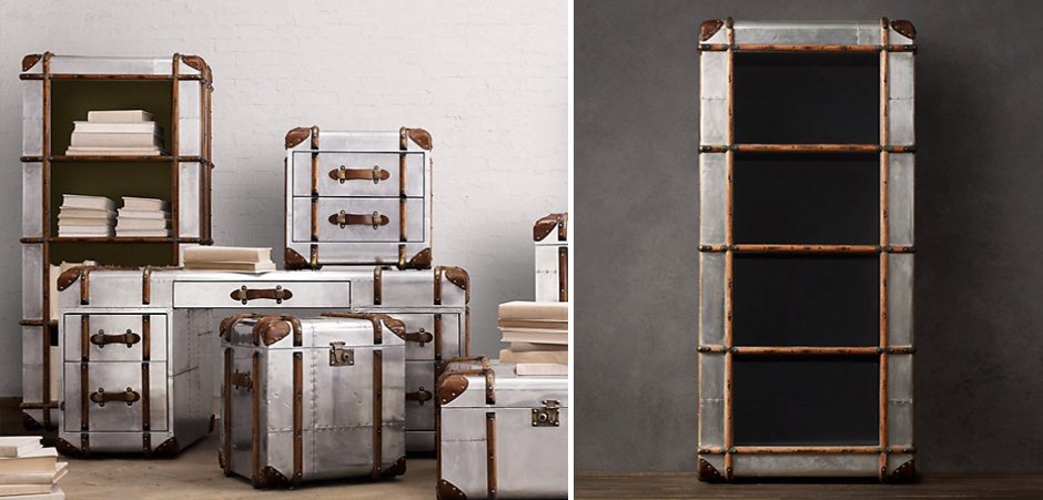 RH Richards Polished Aluminum Shelving Bookcase RH Richards Polished Aluminum Shelving Bookcase - Loft-Concept в Перми