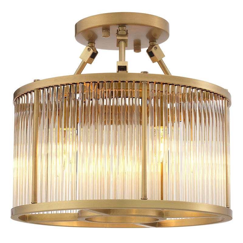 Потолочный светильник Eichholtz  Ceiling Lamp Bernardi S Brass Прозрачное Стекло Латунь в Перми | Loft Concept 