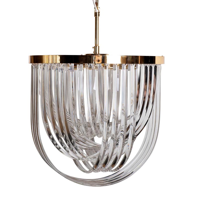 Люстра Retro FROZEN GLASS Chandelier gold Глянцевое золото в Перми | Loft Concept 