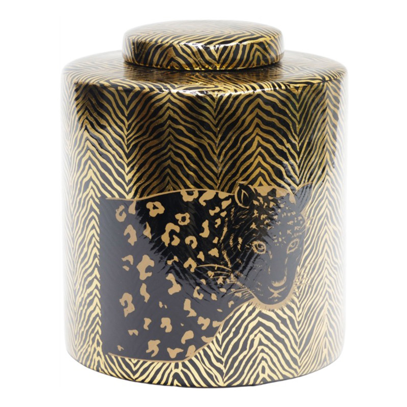 Ваза Leopard Vase black and gold 25 Черный Золотой в Перми | Loft Concept 