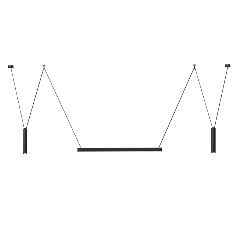 Комплект трековой системы из трех светильников черного цвета Flos Wireline Lighting Черный Комплект трековой системы из трех светильников черного цвета Flos Wireline Lighting Черный в Перми | Loft Concept