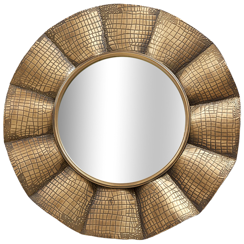 Круглое зеркало Aguirre Round Brass Mirror Латунь Зеркало в Перми | Loft Concept 