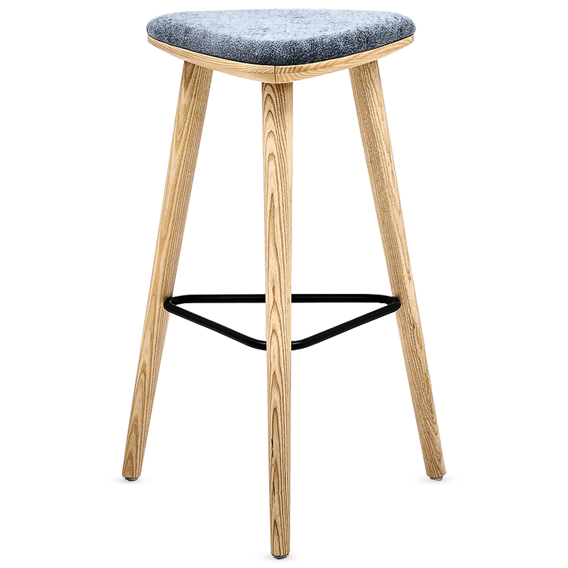 Барный стул Bitan Stool Черный Древесина Серый в Перми | Loft Concept 