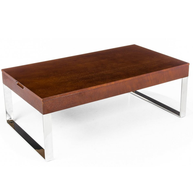 Кофейный стол Annecy Coffee Table brown Коричневый Хром в Перми | Loft Concept 