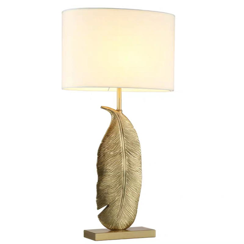 Настольная лампа Leaf Brass Table Lamp Золотой Белый Черный в Перми | Loft Concept 