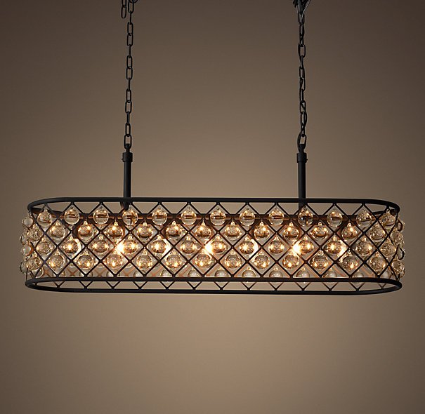 Люстра RH Spencer Rectangular Chandelier 100 Черный в Перми | Loft Concept 