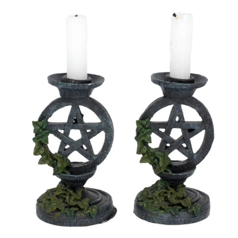 Набор из 2-х подсвечников Pentagram Candlestick Серый в Перми | Loft Concept 