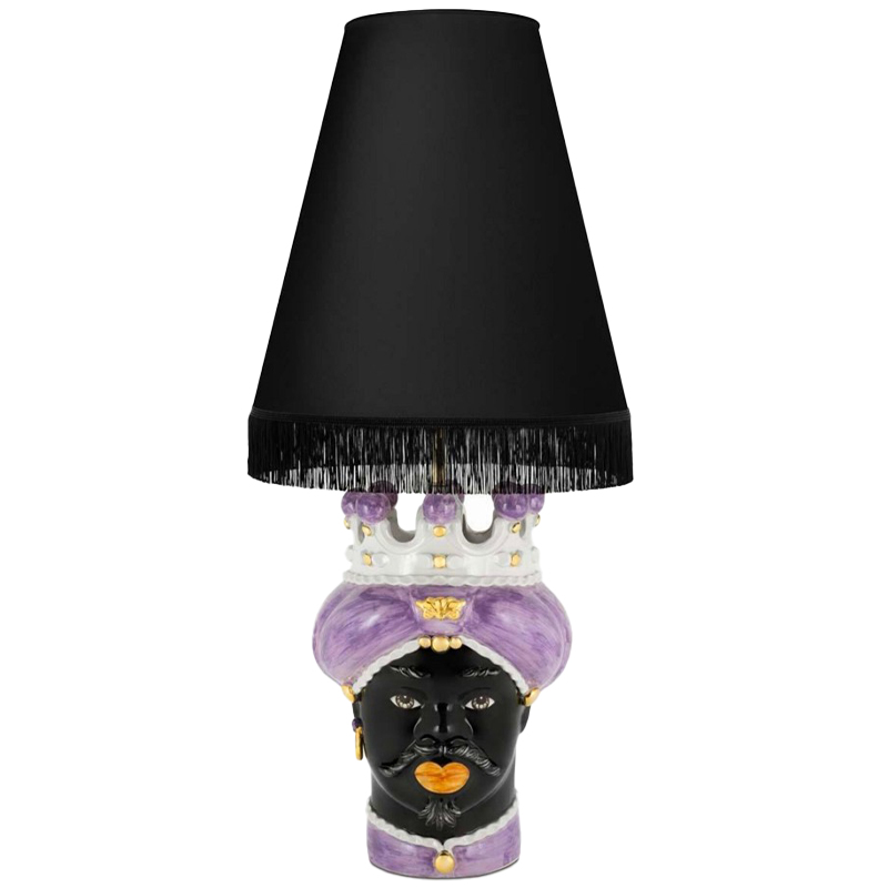 Настольная лампа Table Lamp Moro Man Medium New Violet and Black Черный Сиреневый Белый Золотой в Перми | Loft Concept 