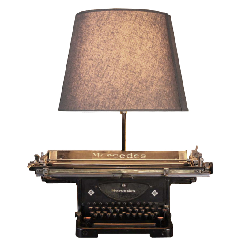Настольная лампа Antique Typewriter Mercedes с абажуром Черный в Перми | Loft Concept 