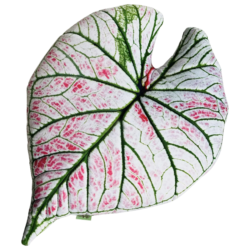 Декоративная подушка Botanical Cushion Caladium Rosebud Зеленый Бежевый Розовый в Перми | Loft Concept 