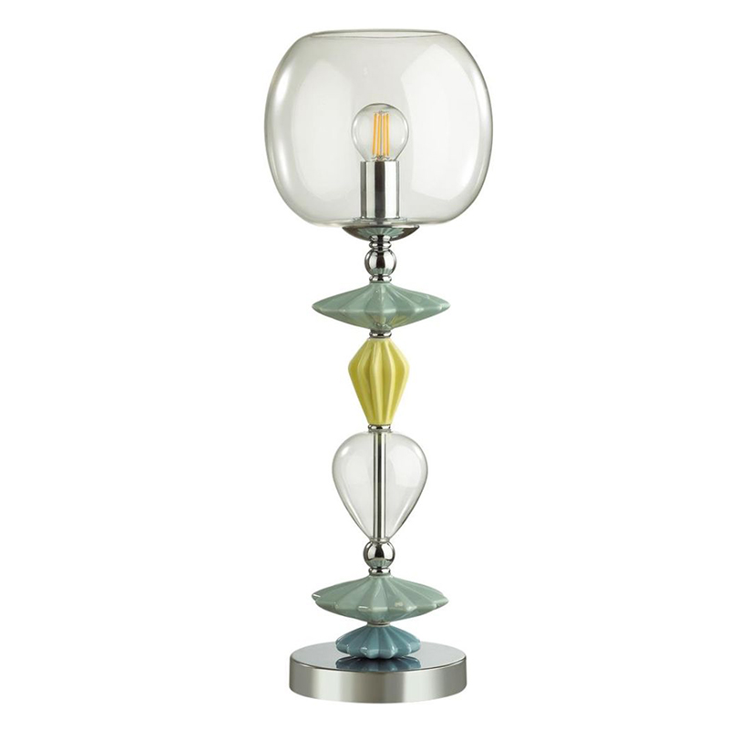 Настольная лампа Iris Glass Table lamp Candy chrome Прозрачный (Transparent) Желтый Зеленый Хром Голубой в Перми | Loft Concept 