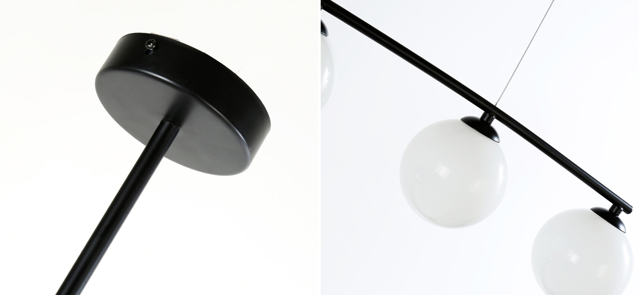 Люстра матового черного цвета с белыми плафонами B.LUX C 4 Лампы - фото