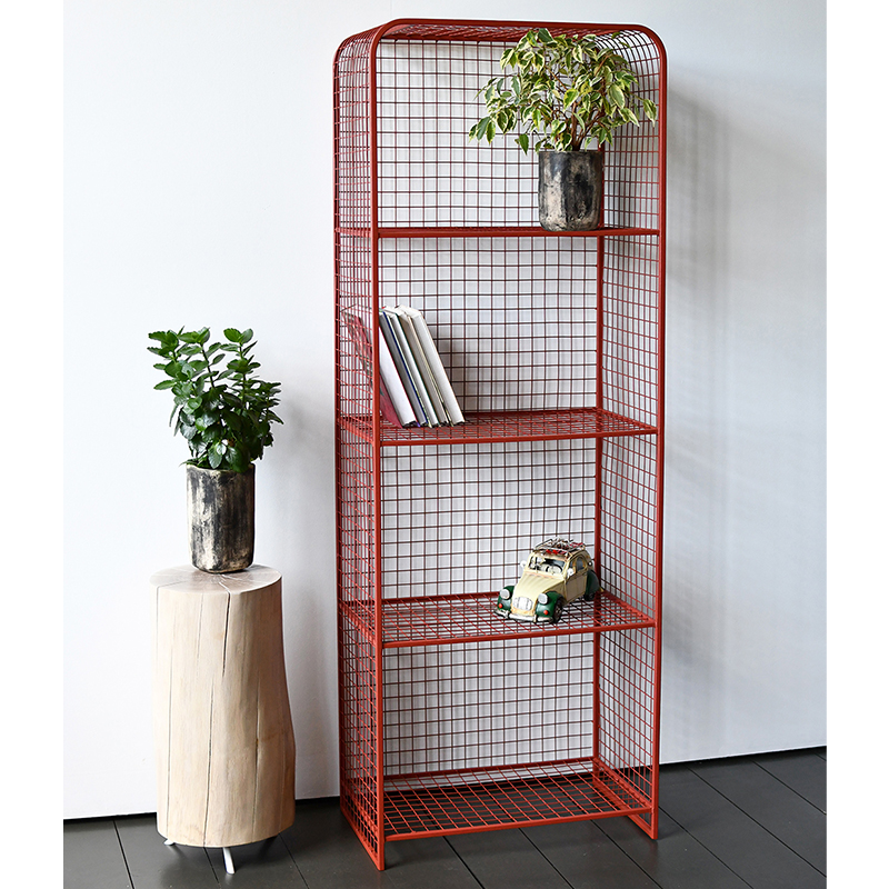 Стеллаж Weir Industrial Metal Rust Rack Красный в Перми | Loft Concept 