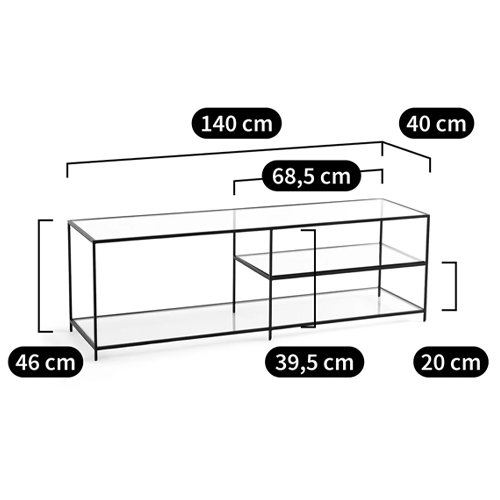 ТВ-тумба из стекла и металла Tingey Metal Glass TV Stand в Перми