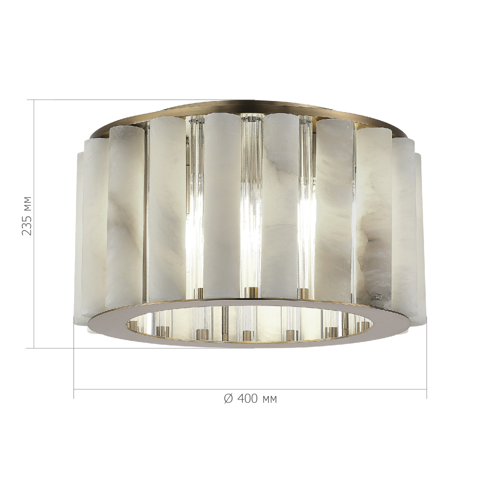 Потолочный светильник из стекла и премиального алебастра Ravishment в Перми
