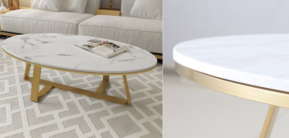 Кофейный стол Marble Oval Table Кофейный стол Marble Oval Table - Loft-Concept в Перми