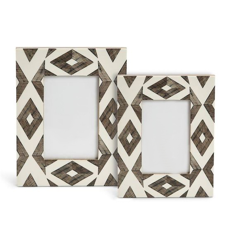 Фоторамка кость Ethnic Indian Wood Bone Inlay photo frame ivory ( слоновая кость ) Коричневый в Перми | Loft Concept 