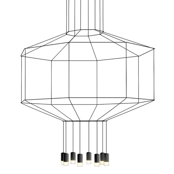 Vibia Wireflow 0299 Octagonal Square Pendan Light Черный в Перми | Loft Concept 