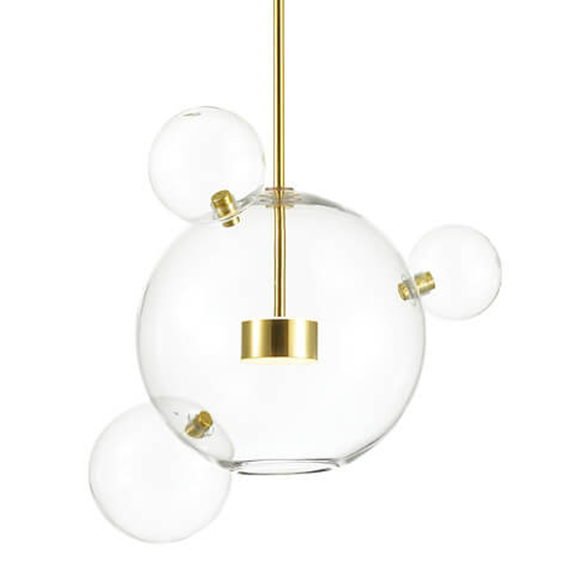 Подвесной светильник Transparent Bubble Pendant Gold 3 Глянцевое золото Прозрачный в Перми | Loft Concept 