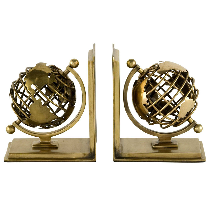 Держатель для книг Eichholtz Bookend Globe set of 2 Латунь Античная полированная в Перми | Loft Concept 